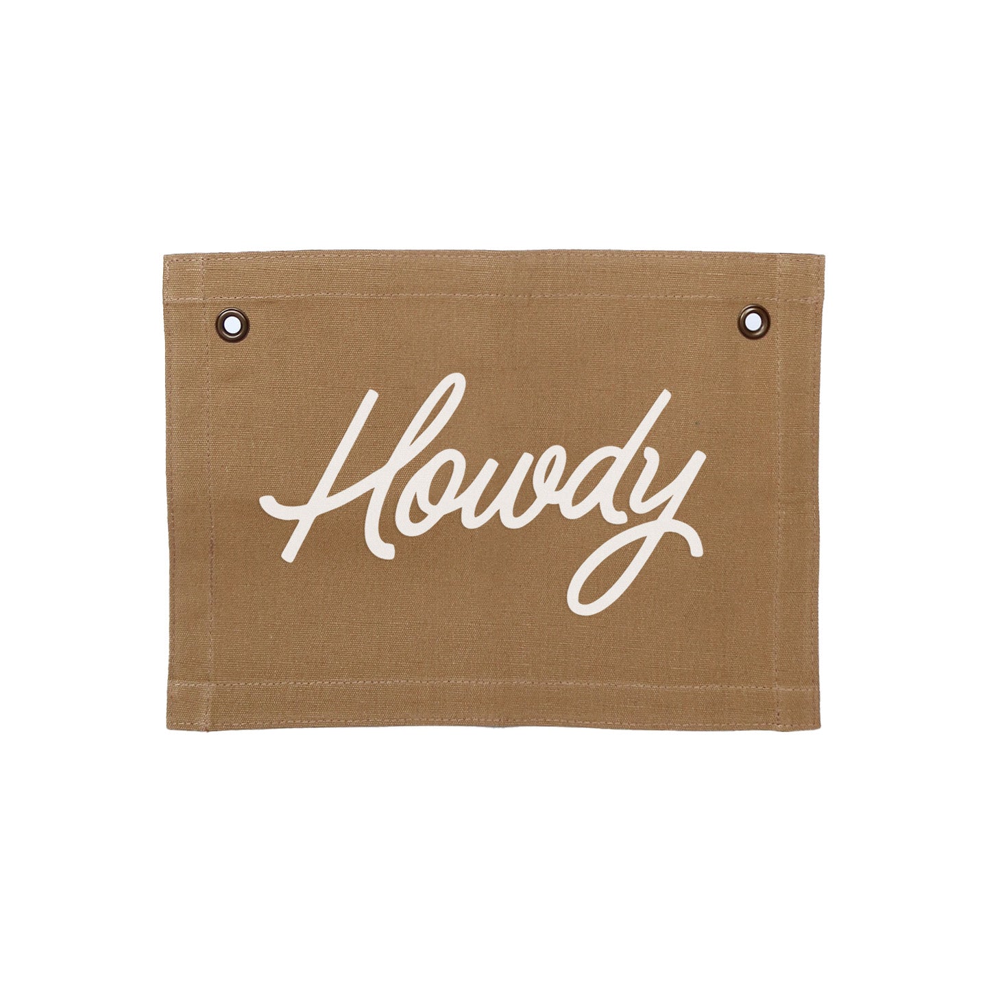 Howdy Cursive Small Canvas Flag