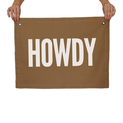 Howdy Bold Large Canvas Flag