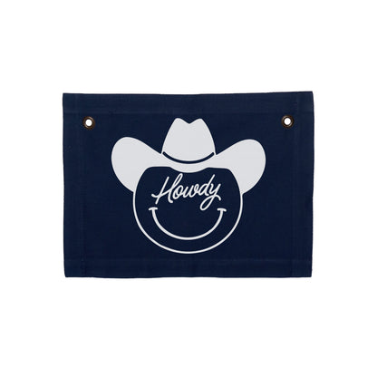 Howdy Cowboy Small Canvas Flag