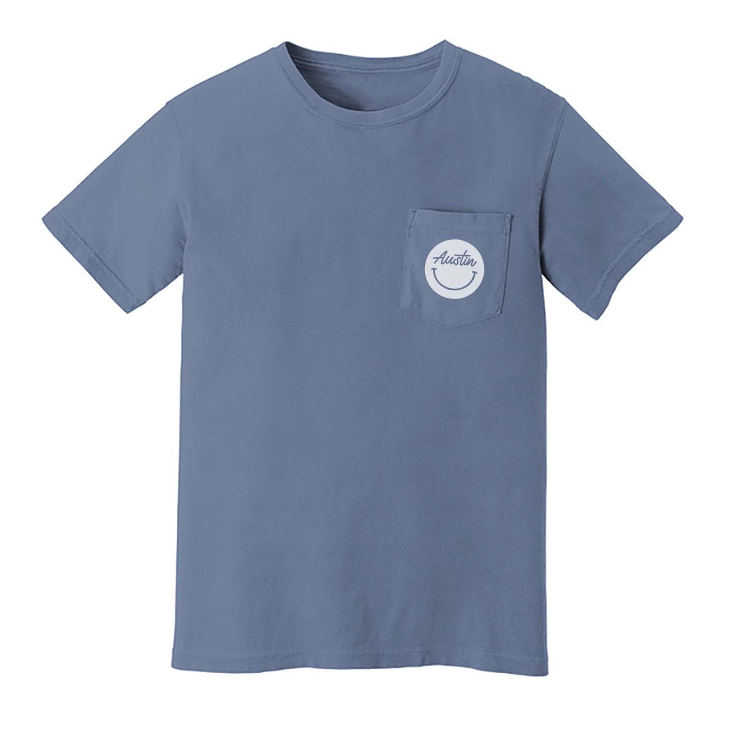 Austin Cursive Smile Pocket Tee