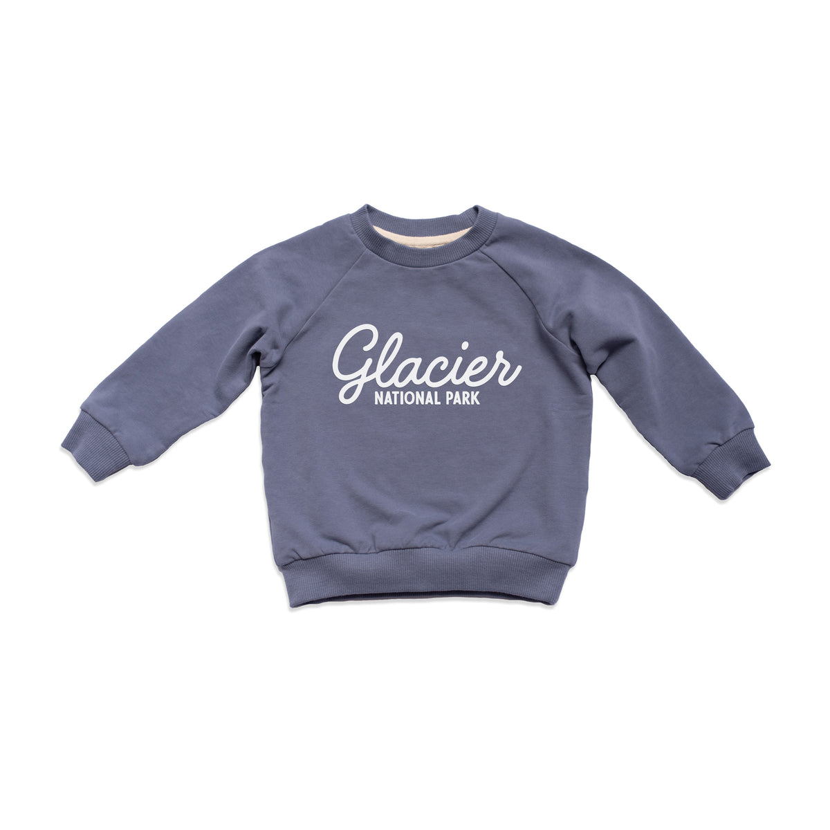 Glacier National Park Cursive Kids Sweatshirt