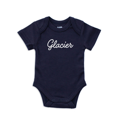 Glacier Cursive Onesie