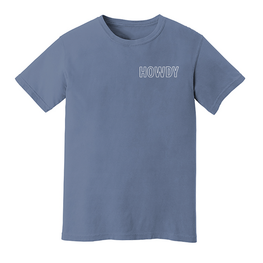 Howdy Outline Washed Tee - Small Design