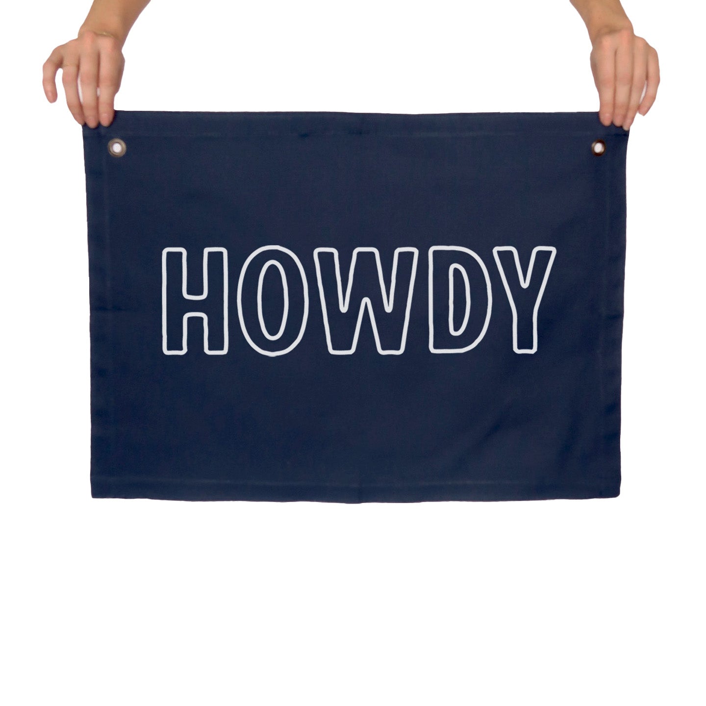 Howdy Outline Large Canvas Flag
