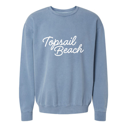 Topsail Beach Cursive Washed Sweatshirt