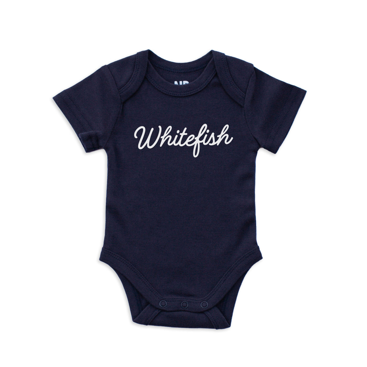 Whitefish Cursive Onesie