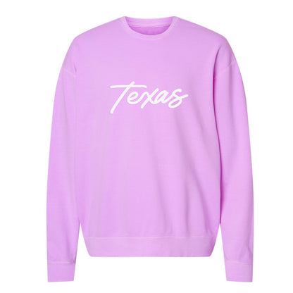 Texas Cursive Washed Sweatshirt