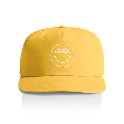 Austin Cursive Smile Outline Nylon Snapback