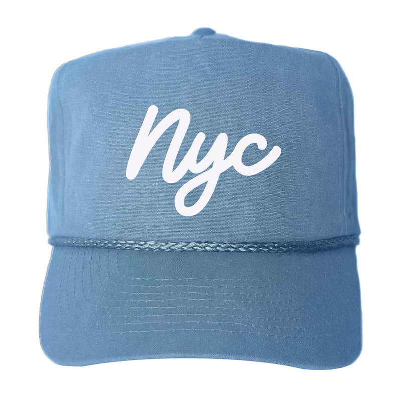 NYC Cursive Canvas Trucker