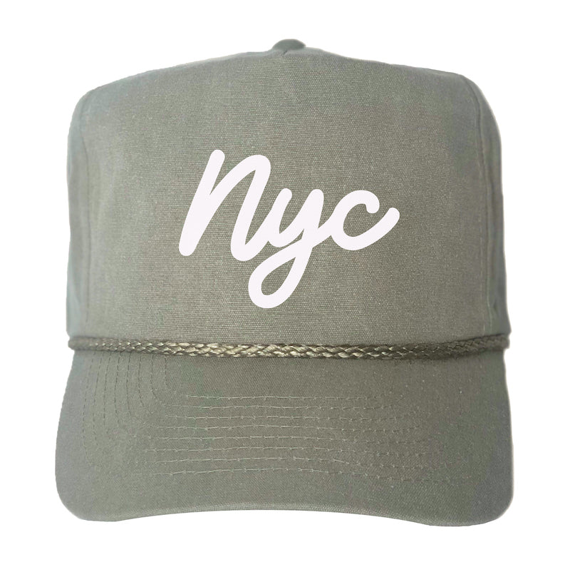 NYC Cursive Canvas Trucker