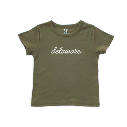 Delaware Cursive Kids Tee
