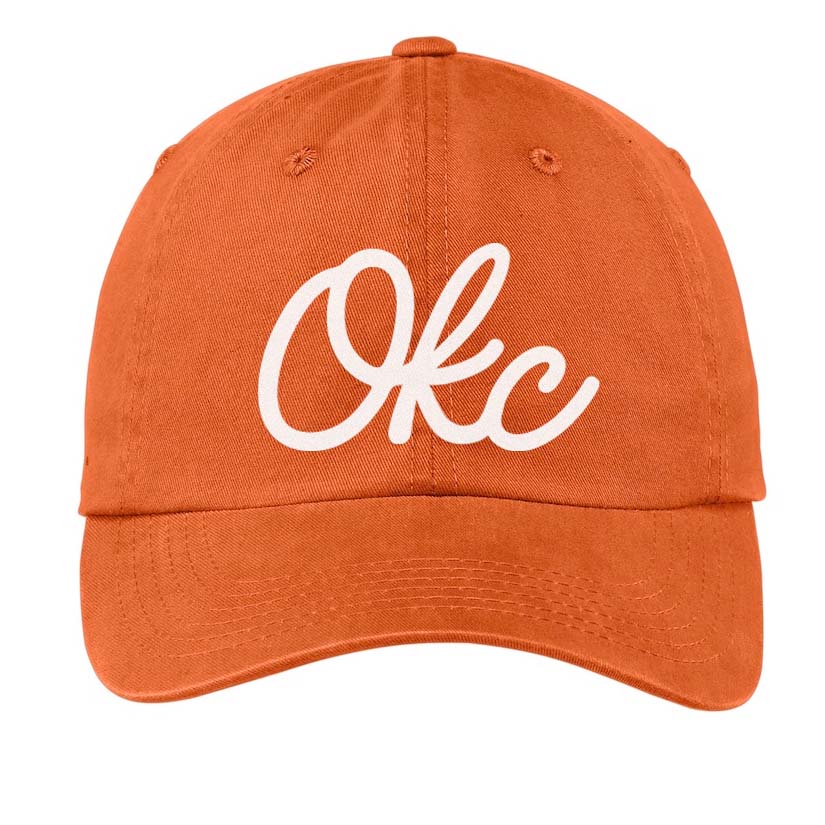 OKC Cursive (Oklahoma City) Adjustable Baseball Cap | Frankie Jean