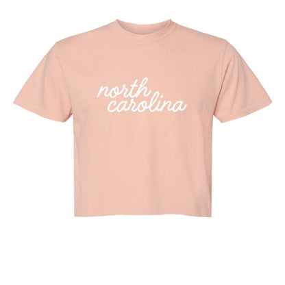 North Carolina Cursive Washed Crop Tee