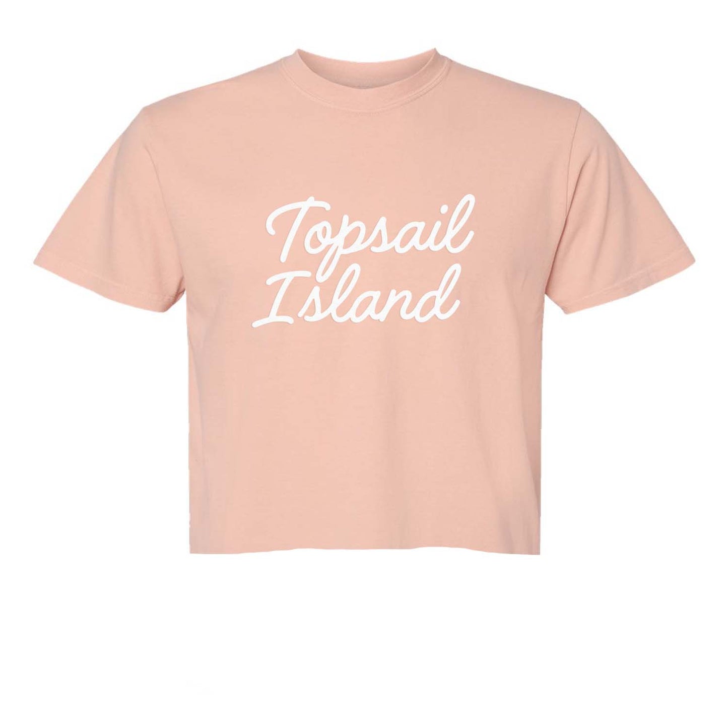 Topsail Island Cursive Washed Crop Tee