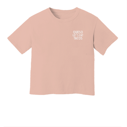 Queso Let's Eat Tacos Washed Crop Tee
