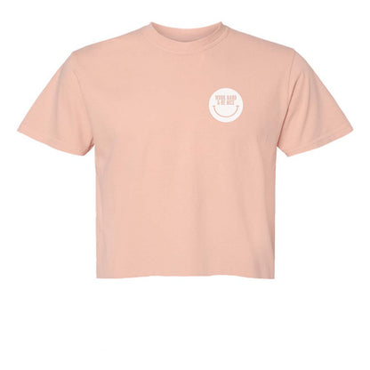 Work Hard & Be Nice Smile Washed Crop Tee