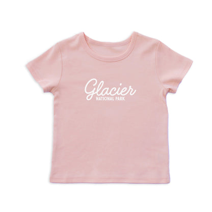 Glacier National Park Cursive Kids Tee