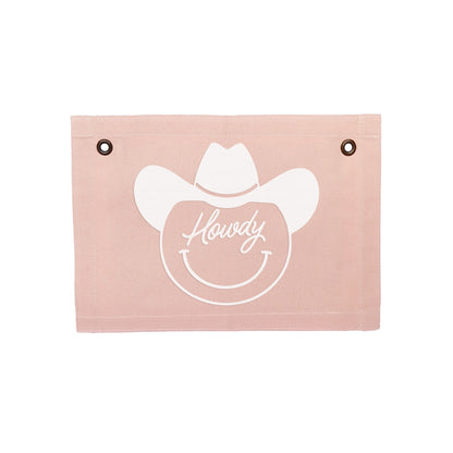 Howdy Cowboy Small Canvas Flag