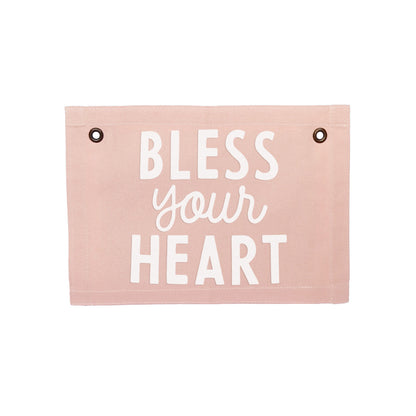 Bless your Heart Small Canvas Flag