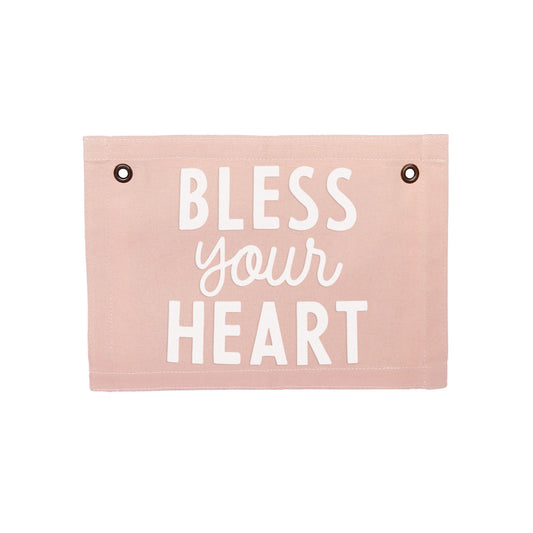 Bless your Heart Small Canvas Flag