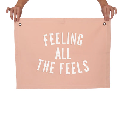Feeling all the Feels Large Canvas Flag