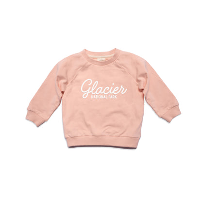 Glacier National Park Cursive Kids Sweatshirt