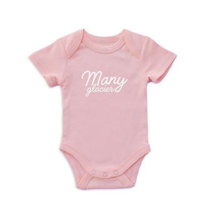 Many Glacier Cursive Onesie