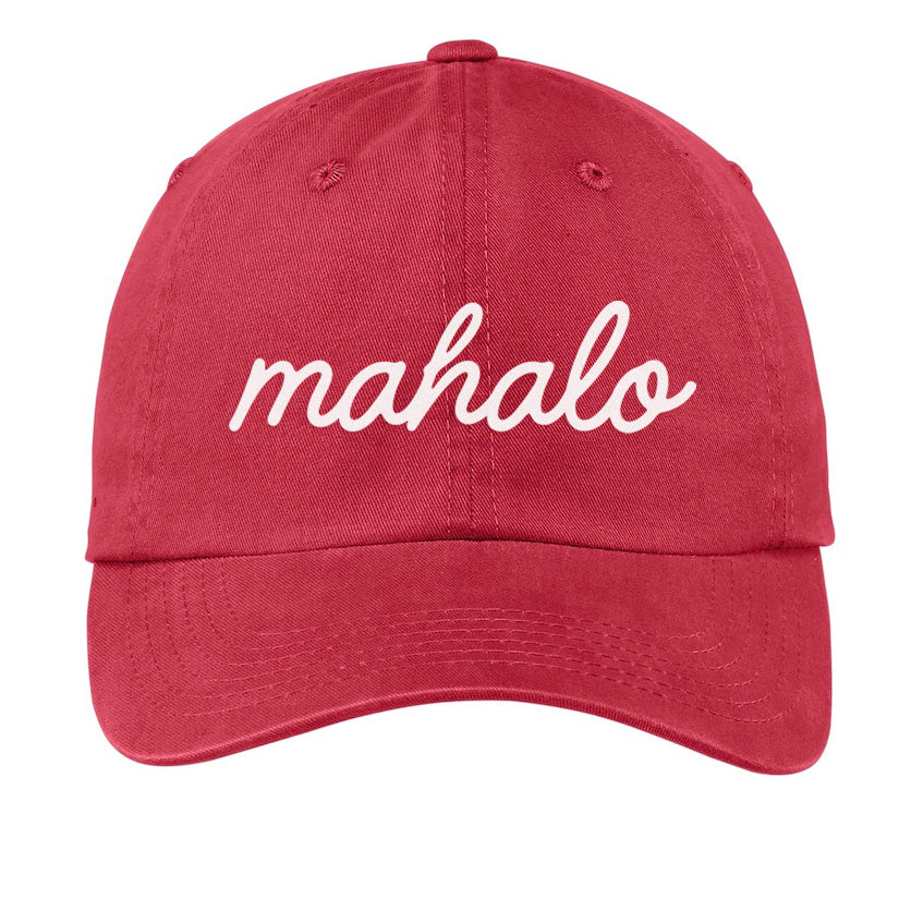 mahalo Cursive Baseball Cap