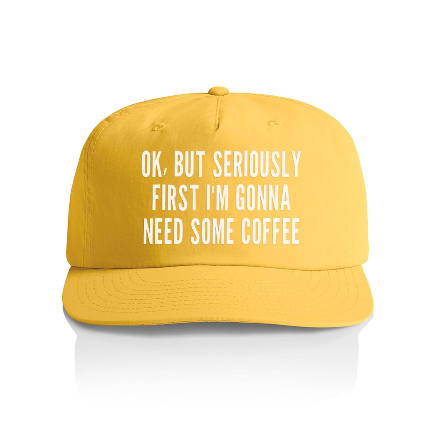 Ok But First Coffee Nylon Snapback