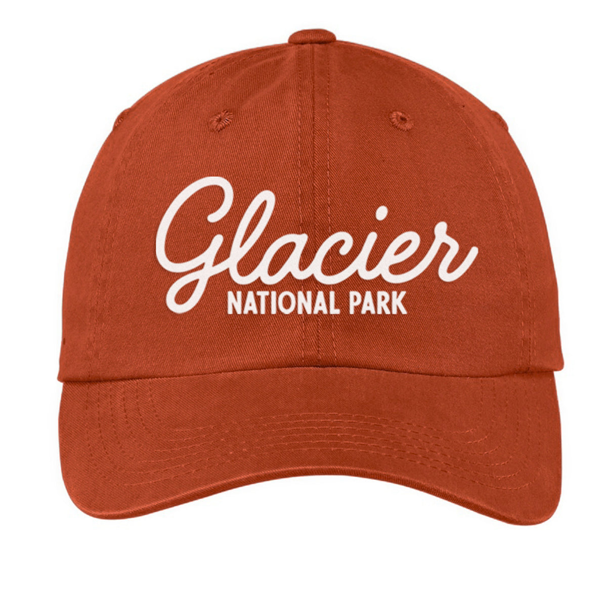 Glacier National Park Cursive Baseball Cap