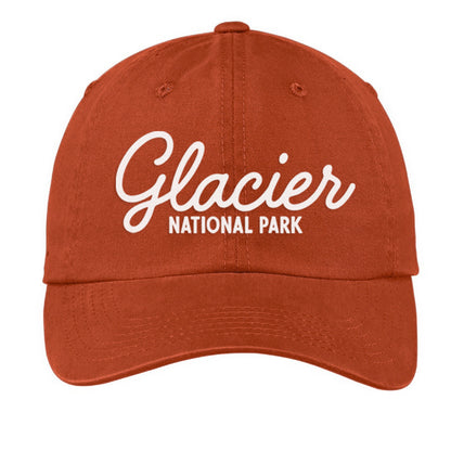 Glacier National Park Cursive Baseball Cap