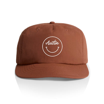 Austin Cursive Smile Outline Nylon Snapback