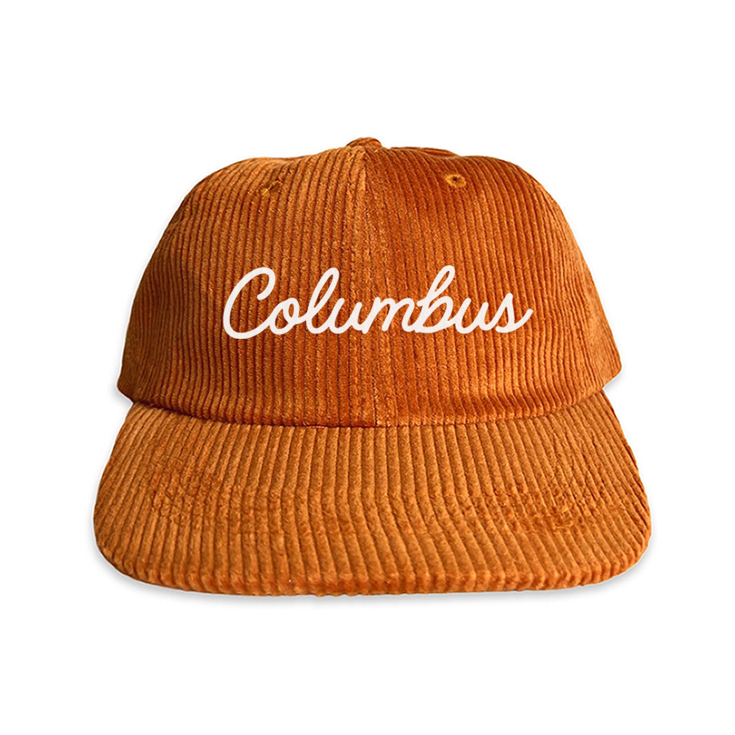 Columbus Script Corduroy Cap | Frankie Jean