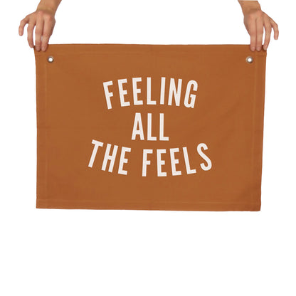 Feeling all the Feels Large Canvas Flag