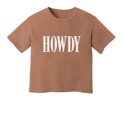 Howdy Western Washed Crop Tee