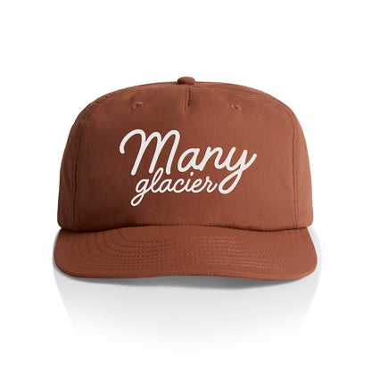 Many Glacier Cursive Nylon Snapback