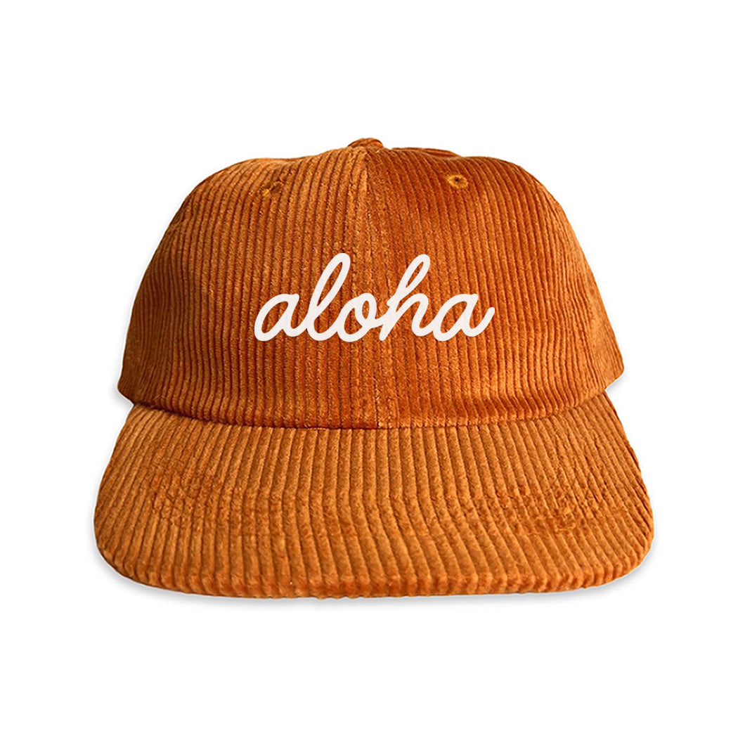 Aloha Cursive Corduroy Cap – Frankie Jean - Main Image