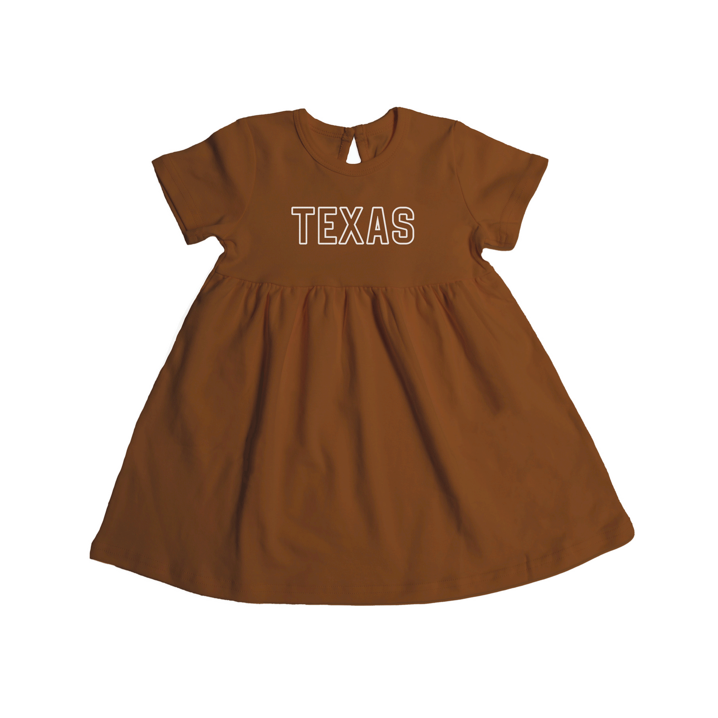 Texas Outline Kids Dress Ivory / 2T Texas Outline Kids Dress Ivory / 2T