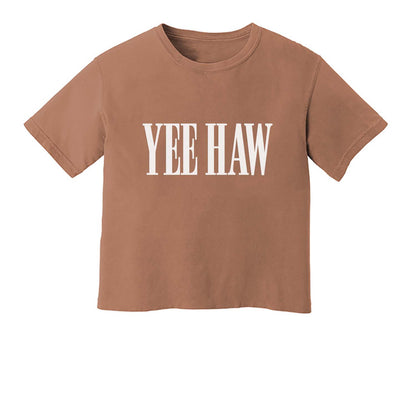 Yee Haw Western Washed Crop Tee