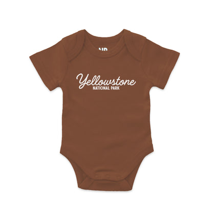 Yellowstone National Park Cursive Onesie