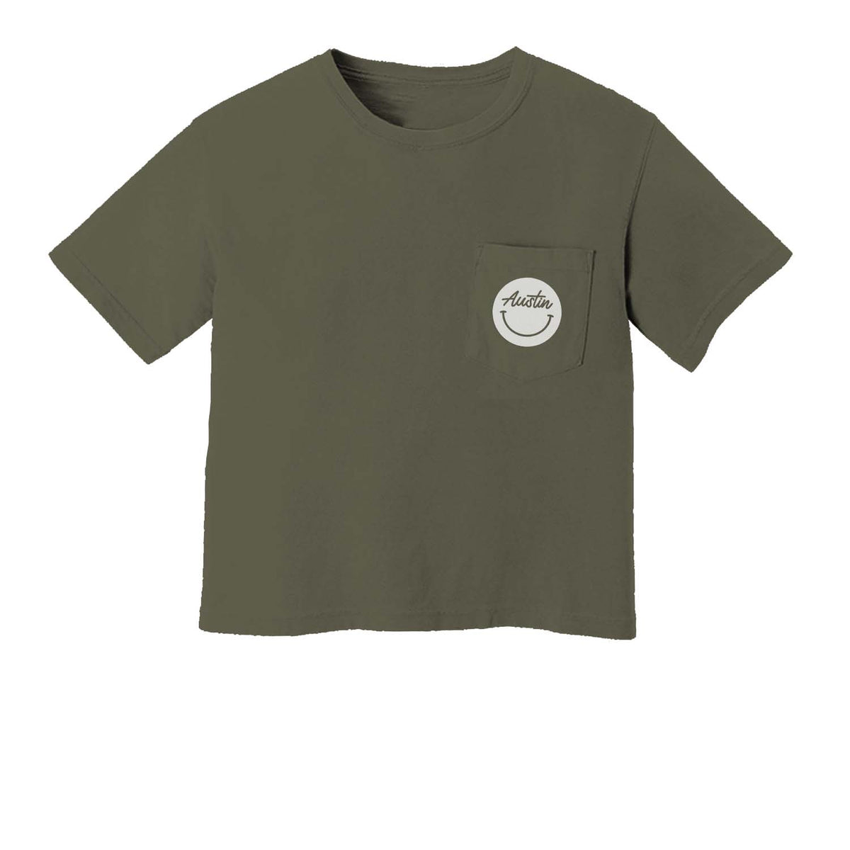 Austin Cursive Smile Pocket Tee