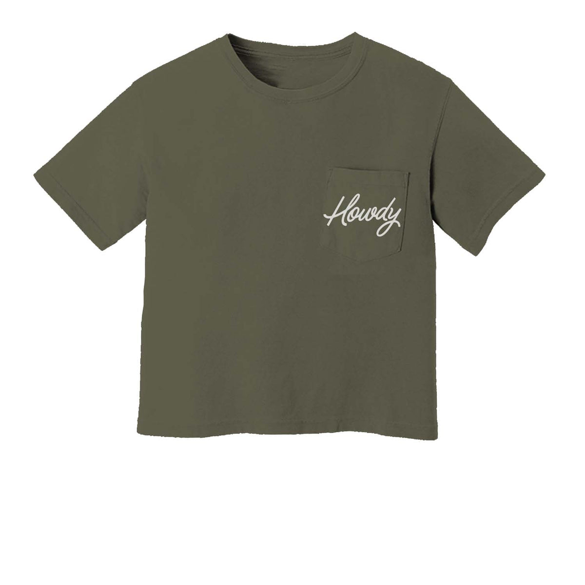 Howdy Cursive Pocket Tee