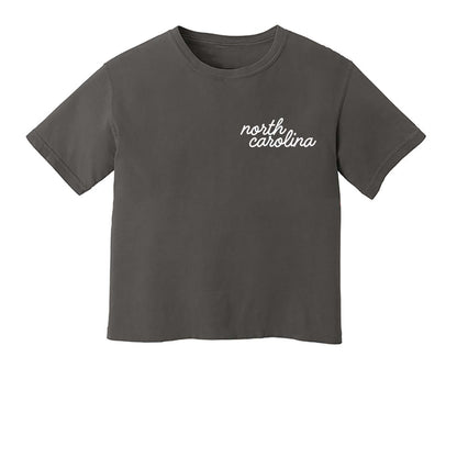 North Carolina Cursive Washed Crop Tee