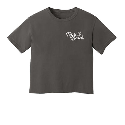 Topsail Beach Cursive Washed Crop Tee