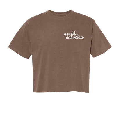 North Carolina Cursive Washed Crop Tee
