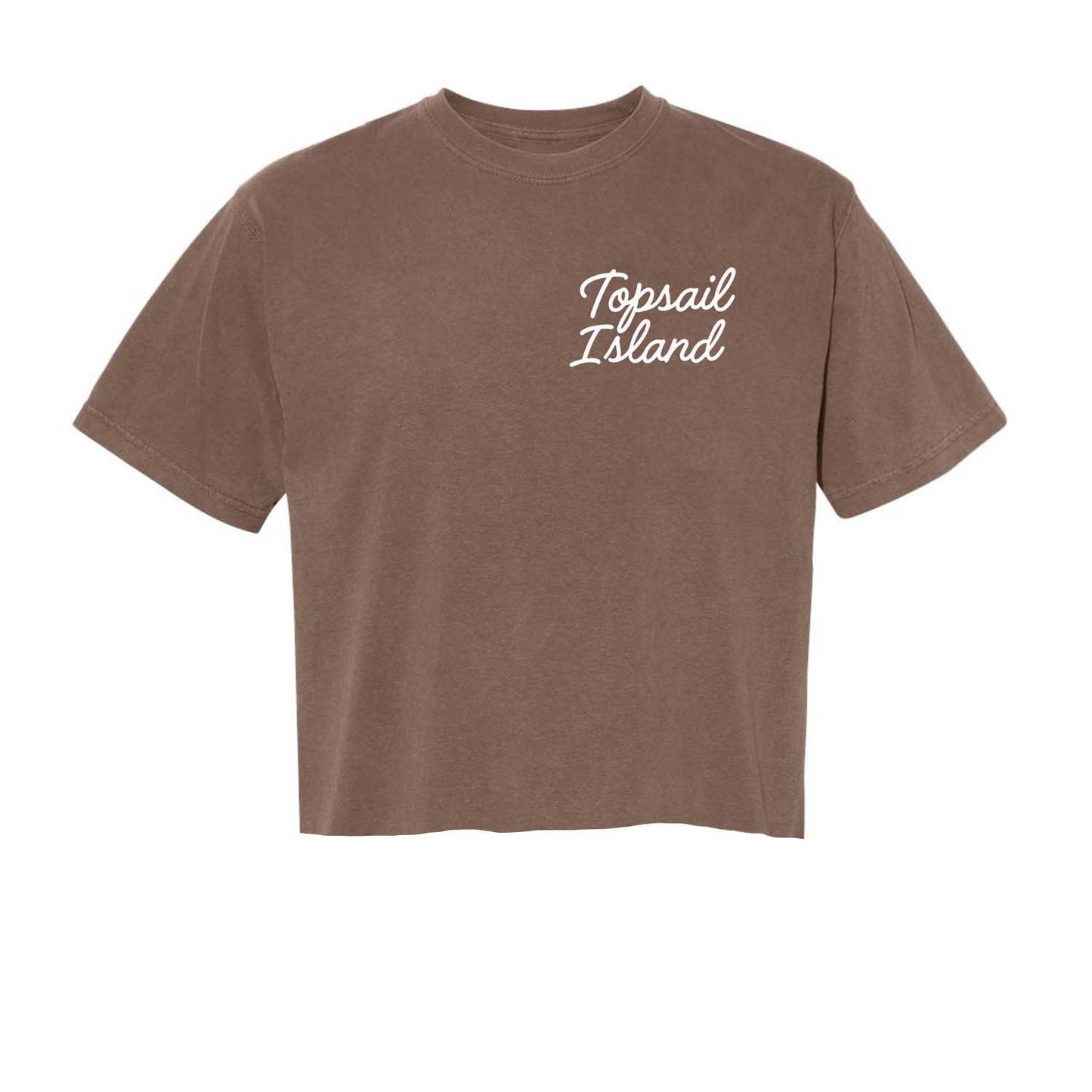 Topsail Island Cursive Washed Crop Tee