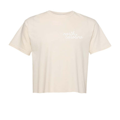 North Carolina Cursive Washed Crop Tee