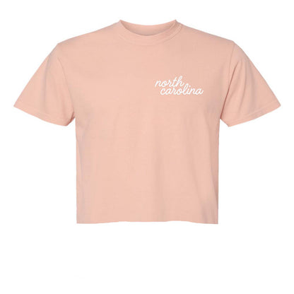 North Carolina Cursive Washed Crop Tee