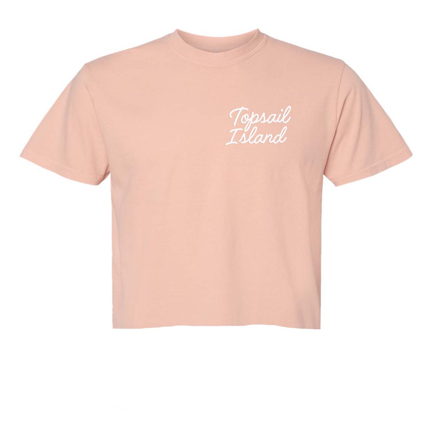 Topsail Island Cursive Washed Crop Tee