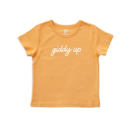 Giddy Up Cursive Kids Tee